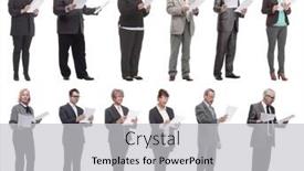  Presentation with people collage - Slide set having collage-of-people-holding-a4 background and a  colored foreground