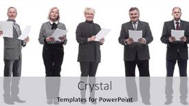  Presentation with people collage - PPT theme consisting of collage-of-people-holding-a4 background and a light gray colored foreground