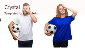  Presentation with people collage - Theme consisting of collage of people holding football background and a lemonade colored foreground