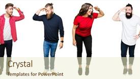  Presentation with cartoon black white people - Presentation enhanced with collage of people over white background and a  colored foreground