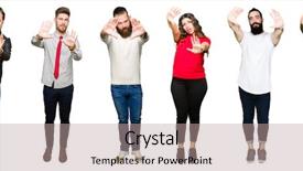  Presentation with isolated paw prints over white - PPT theme with collage of people over white background and a coral colored foreground