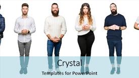  Presentation with people collage - Theme consisting of collage of people over white background and a  colored foreground