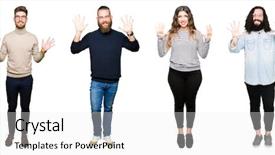  Presentation with people collage - PPT theme having collage of people over white background and a white colored foreground