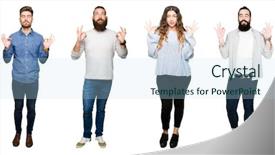  Presentation with cartoon black white people - Beautiful PPT theme featuring collage of people over white backdrop and a  colored foreground