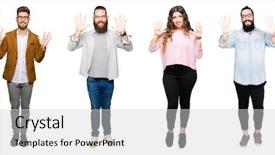  Presentation with isolated paw prints over white - Audience pleasing presentation theme consisting of collage of people over white backdrop and a light gray colored foreground