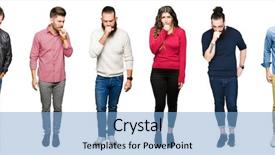  Presentation with people collage - Presentation consisting of collage of people over white background and a light blue colored foreground