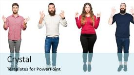  Presentation with isolated paw prints over white - Theme having collage of people over white background and a  colored foreground