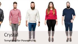  Presentation with people collage - Cool new theme with collage of people over white backdrop and a soft green colored foreground