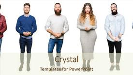  Presentation with isolated paw prints over white - Slide set having collage of people over white background and a  colored foreground