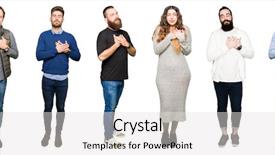  Presentation with people collage - Beautiful presentation theme featuring collage of people over white backdrop and a light gray colored foreground