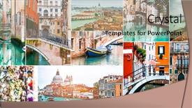  Presentation with venice - Theme having collage of photos from venice background and a coral colored foreground