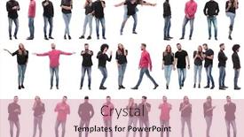  Presentation with diverse people - PPT theme consisting of collage-of-photos-of-many background and a coral colored foreground