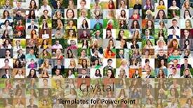  Presentation with old people - Presentation design with collage-of-photos-of-young background and a coral colored foreground