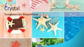  Presentation with summer holiday - Audience pleasing slide set consisting of collage of photos summer holiday backdrop and a lemonade colored foreground