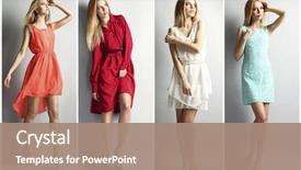  Presentation with fashion - Presentation design consisting of collage of photos with beautiful background and a coral colored foreground