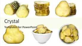  Presentation with cucumbers - Slides with collage of pickled cucumbers background and a blonde colored foreground