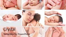  Presentation with happy baby - Theme having collage of pictures of happy background and a lemonade colored foreground