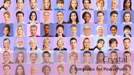  Presentation with generations - Presentation design enhanced with collage-of-portraits-of-children background and a coral colored foreground