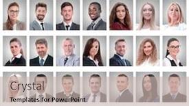  Presentation with successful - Amazing presentation theme having collage-of-portraits-of-successful backdrop and a mint green colored foreground