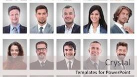  Presentation with successful - Presentation design having collage-of-portraits-of-successful background and a light gray colored foreground