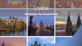  Presentation with prague - Slide set featuring collage-of-prague-in-czech background and a violet colored foreground