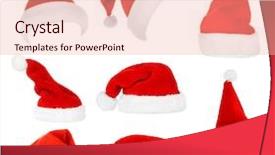  Presentation with brown sugar isolated on white - PPT layouts consisting of collage of santa hats isolated background and a lemonade colored foreground