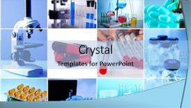  Presentation with scientific - Presentation theme consisting of collage of scientific elements background and a light blue colored foreground