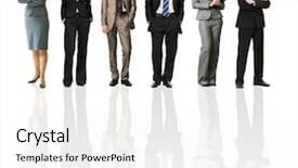  Presentation with people collage - Presentation theme enhanced with collage of several business people background and a white colored foreground