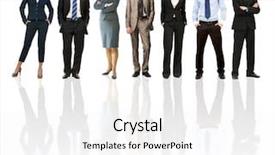  Presentation with business competition - Slides consisting of collage of several business people background and a white colored foreground