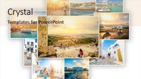  Presentation with collage - Amazing slide deck having collage of sights and scenes backdrop and a lemonade colored foreground