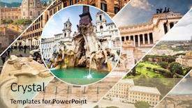  Presentation with sidesgo of sights - Slide deck having collage of sights of rome background and a lemonade colored foreground