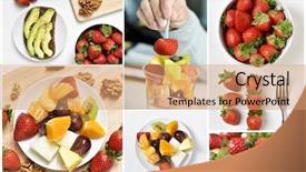  Presentation with meals - Presentation having collage of six pictures background and a coral colored foreground