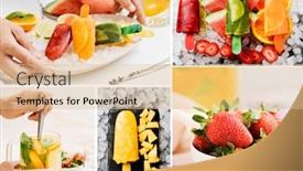  Presentation with fruit - Audience pleasing presentation consisting of collage-of-some-pictures backdrop and a lemonade colored foreground