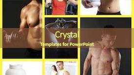  Presentation with nutrition - Cool new PPT theme with collage of sportsmen and sport backdrop and a tawny brown colored foreground