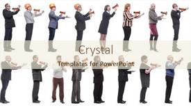  Presentation with architects - Presentation theme consisting of collage-of-successful-architects-speaks background and a cream colored foreground