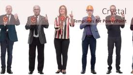  Presentation with architects - PPT theme featuring collage-of-successful-architects-speaks background and a  colored foreground