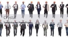  Presentation with architects - Slide deck enhanced with collage-of-successful-architects-walking background and a  colored foreground