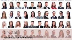  Presentation with successful - PPT theme having collage-of-successful-modern-businesswoman background and a coral colored foreground