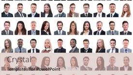  Presentation with successful - PPT theme having collage-of-successful-modern-businesswoman background and a soft green colored foreground