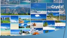  Presentation with summer at the beach - Slides consisting of collage of summer beach images background and a  colored foreground
