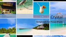  Presentation with maldives - Slides featuring collage of summer beach maldives images - nature and travel background background and a light blue colored foreground