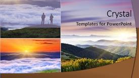  Presentation with mountains - Amazing slide set having collage of summer mountains images backdrop and a  colored foreground