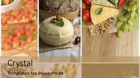  Presentation with italian food - Colorful slide deck enhanced with collage of tasty italian food backdrop and a coral colored foreground