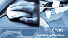  Presentation with people collage - Theme with collage of technology related images background and a teal colored foreground