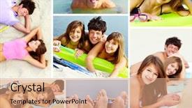  Presentation with teens summer camp - Colorful slide deck enhanced with collage of teenage friends having backdrop and a  colored foreground