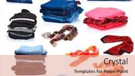  Presentation with piles - Colorful presentation design enhanced with collage of the piles backdrop and a coral colored foreground