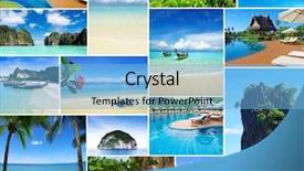  Presentation with sacred geometry symbol collage - Audience pleasing slides consisting of collage of tropical sea backdrop and a light blue colored foreground