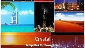  Presentation with emirates - Slide set consisting of collage-of-united-arab-emirates background and a tawny brown colored foreground