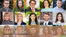  Presentation with old people - Presentation theme enhanced with collage-of-various-adult-people background and a coral colored foreground