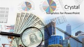  Presentation with elements - Audience pleasing theme consisting of collage of various business elements backdrop and a white colored foreground